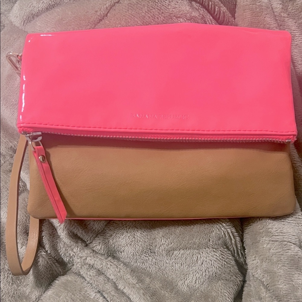 Banana Republic Pink and Tan Clutch - Picture 2 of 5